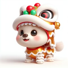 Adorable Dog Lion Dance Costume, Chinese New Year Celebration