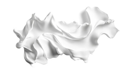 Whipped white cream on transparent background
