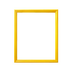 isolated modern yellow empty picture frame