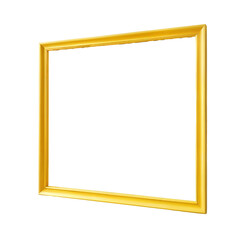 isolated modern yellow empty picture frame
