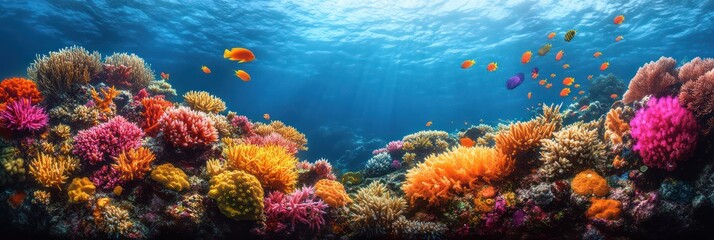 Vibrant Underwater Coral Reef Paradise: A Colorful Ocean Scene