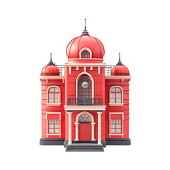 Obraz premium Red building with dome architectural design model