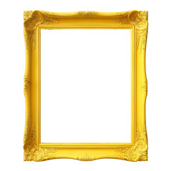 isolated modern yellow empty picture frame