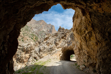 A view of a valley near Erzincan. Stone tunnels region.