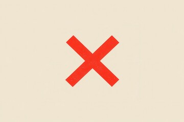 Obraz premium Bright red cross symbol on a light background conveying a clear message of prohibition or error