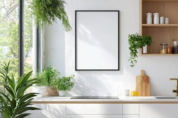 Stylish mock-up of a kitchen poster frame