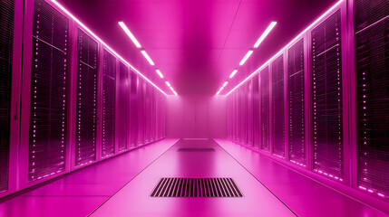 Fototapeta premium ネオンが彩るハイテクデータセンター