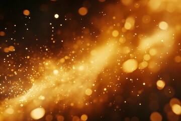 Obraz premium Abstract blurred beige background with bokeh lights. Shiny golden light effect. Abstract blurry light background with copy space. Light and shadow, shine, glow. 