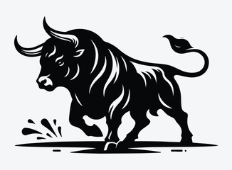 Black Bull Vector Illustration - Powerful Animal Symbolism