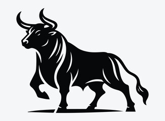 Black Bull Vector Illustration - Powerful Animal Symbolism