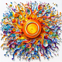 Bright Sunburst in Vibrant Colors: A Celebration of Creativity