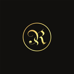 Luxury vector letter R logo design concept