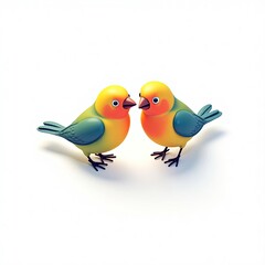 Fototapeta premium An isometric depiction of lovebirds