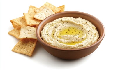 Delicious hummus with olive oil tasty dips food photography studio setup close-up culinary art