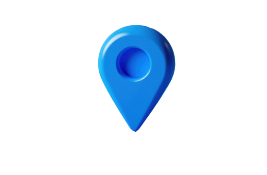 the icon for the geolocation image is blue on a white background with space for text