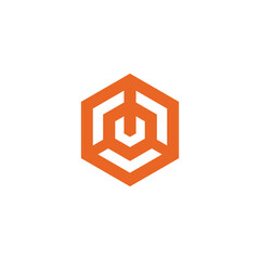 Abstract Hexagon Logo design vector template