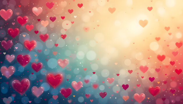 Captivating and vibrant love hearts backgrounds for creating beautiful valentines day photo cards
