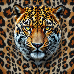 Obraz premium Illustration of leopard and leopard texture, leopard pattern