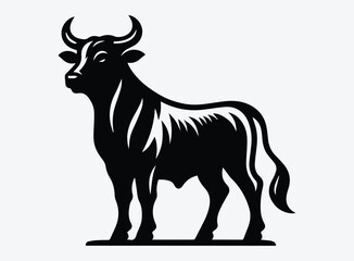 Black Calf Vector Illustration - Young Animal Symbolism