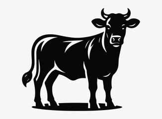 Fototapeta premium Black Calf Vector Illustration - Young Animal Symbolism
