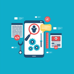 Mobile application development vector concept