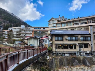 冬の四万温泉の風景