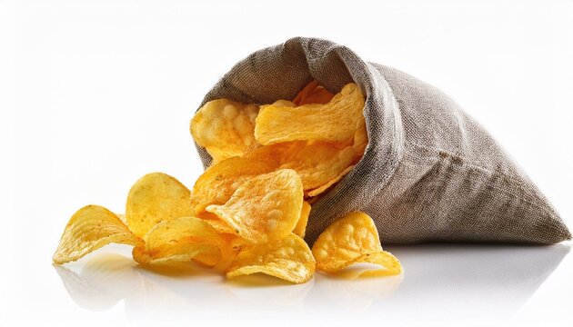 bag of chips isolated on white background