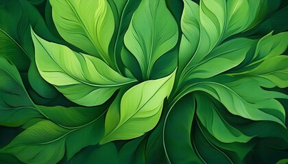 Fototapeta premium abstract green vegetal leaves wallpaper backdrop