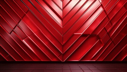 Fototapeta premium triangular 3d wall background with tiles red tile wallpaper with futuristic