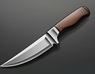 illustration of knife with a sleek blade and distinctive handle