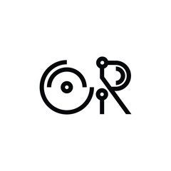 OR monogram logo design letter text name symbol monochrome logotype alphabet character simple logo