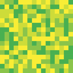 Abstract Pixel Art Pattern in Vibrant Greens and Yellows