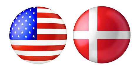 flags of  USA and Denmark © janvier