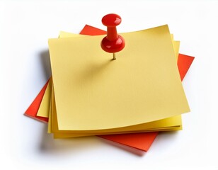 post it notes with red pin on white