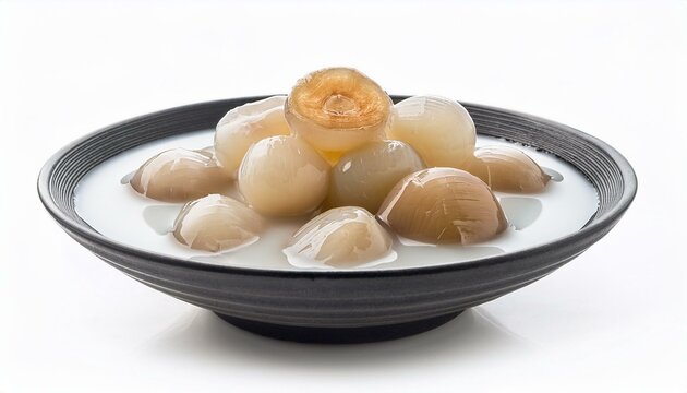 tub tim krob water chestnuts in coconut syrup isolated on white background white background