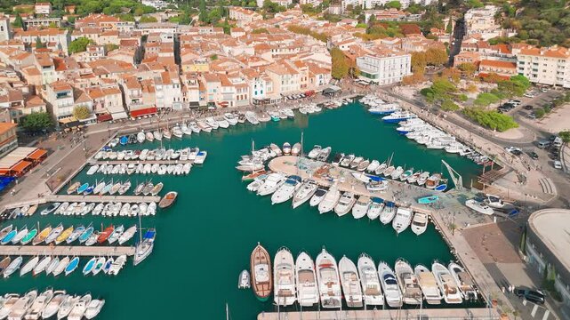 Aerial view of Cassis on the French Riviera, southern France