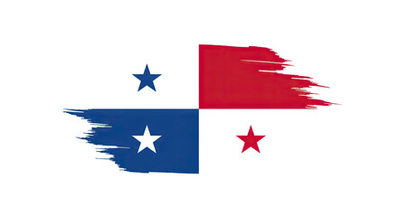 Panama Flag with Artistic Brushstroke Effect  Creative National Symbol Design