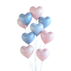Pastel Heart Balloons Without Background