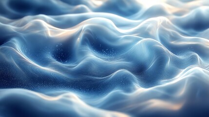 Obraz premium Swirling Blue Light Waves with Dynamic Flow. Generative AI