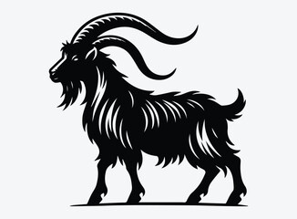 Black the ram goat Vector Illustration - Symbol of Independence and Resourcefulness