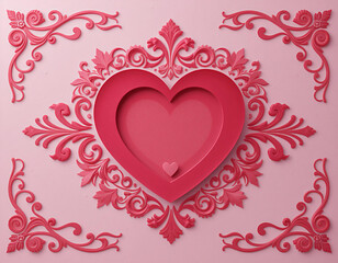 Romantic Heart themed Valentines Day background