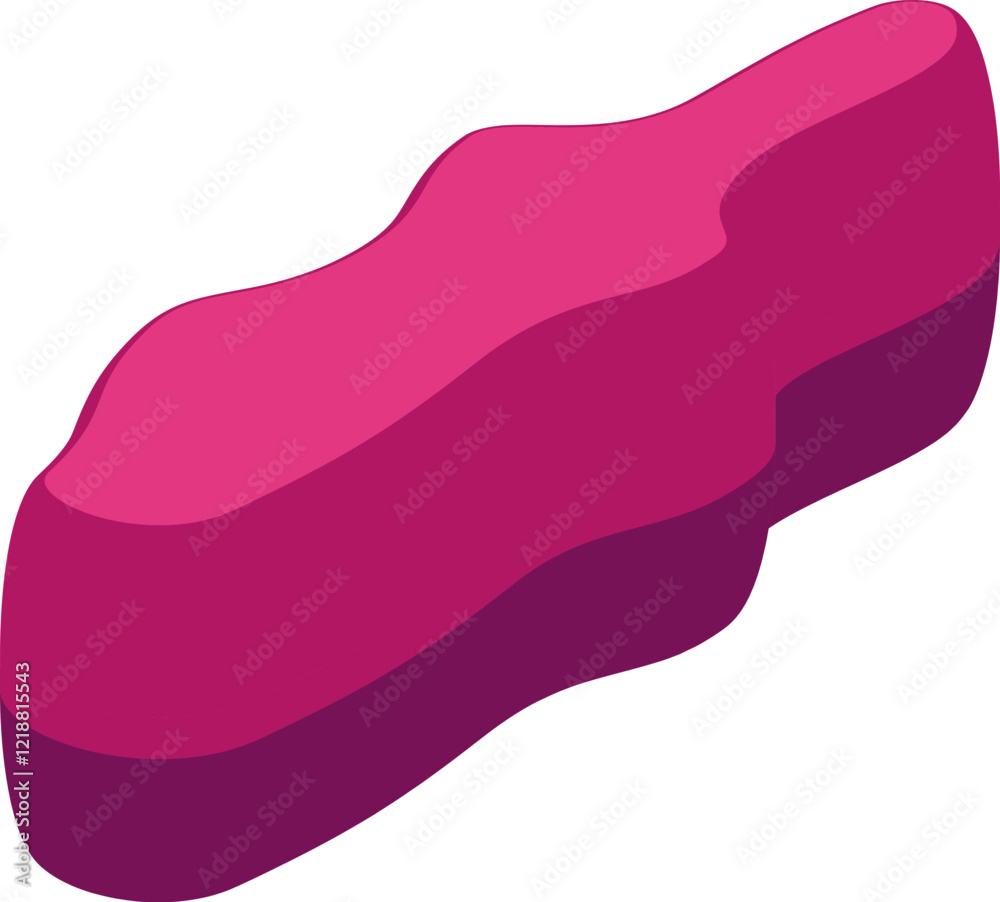 Poster smooth magenta shape with wavy edges creating abstract and modern design