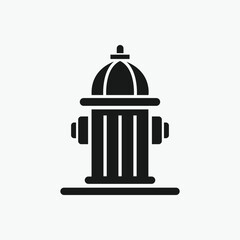 Fire hydrant, firefighting equipment grey icon. Isolated on white background