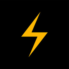 Thunder icon flash electric Charge, Bolt, simple Design, vector illustration