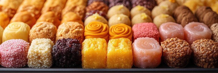 Assortment of Korean Traditional Sweets: A Colorful Delight