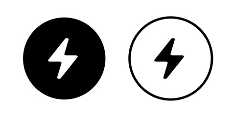 Thunder icon Circle flash electric Charge, Bolt, simple Design, vector illustration
