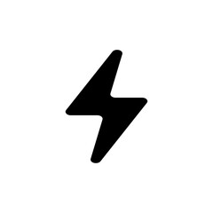 Thunder icon solid flash electric Charge, Bolt, simple Design, vector illustration