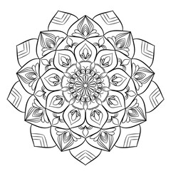 Mandala flower design with complex patterns.3