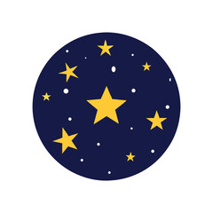 moon and stars vector illustration.