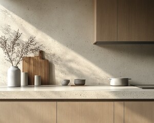 Highly Practical Minimalist Kitchen Design Adjustable Shelves Minimalist Organizers for Optimized Functionality This image showcases a minimalistic kitchen with adjustable shelving, providing